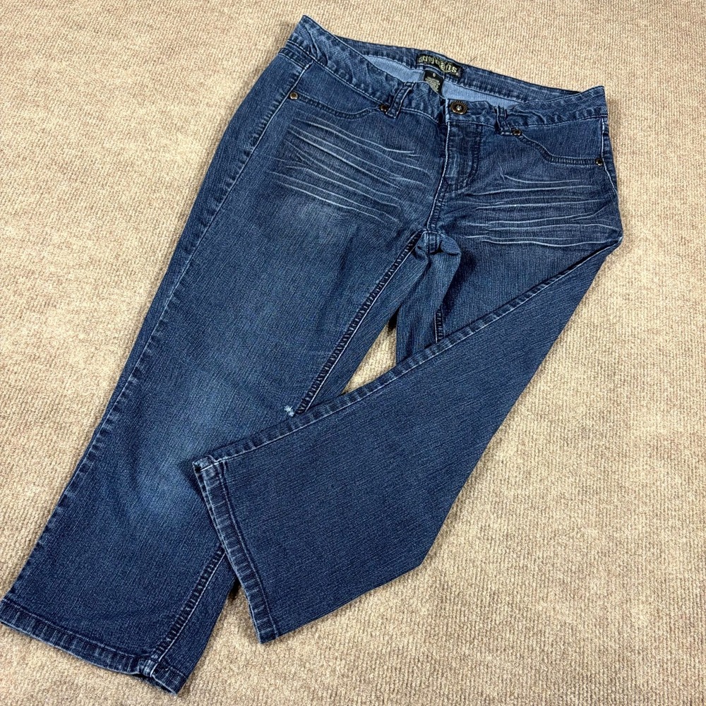 D. Jeans Capri Jeans Womens 6 Blue Denim Cotton Stretch Whiskering Medium Wash